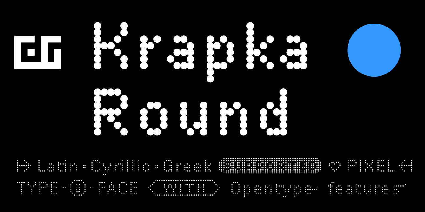 Пример шрифта DR Krapka Round #1